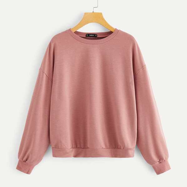 

Drop Shoulder Solid Sweatshirt
