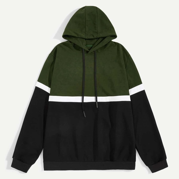 

Men Cut And Sew Drawstring Hoodie