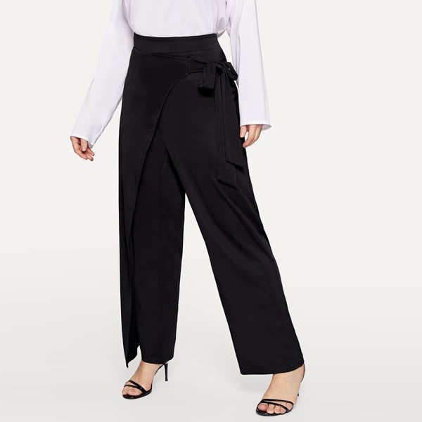 

Plus Solid Wide Leg Pants