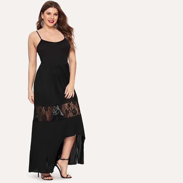 

Plus Contrast Lace Cami Dress