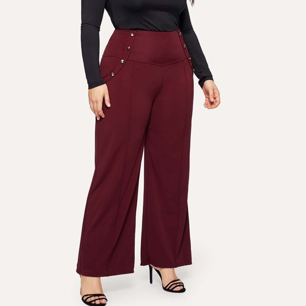 

Plus Wide Leg Button Pants