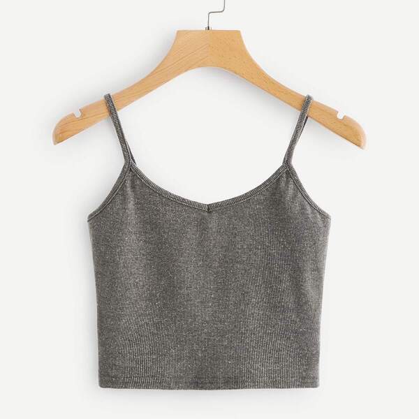 

Ribbed Knit Cami Top, Grey
