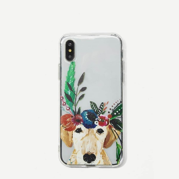 

Dog & Flower Pattern iPhone Case