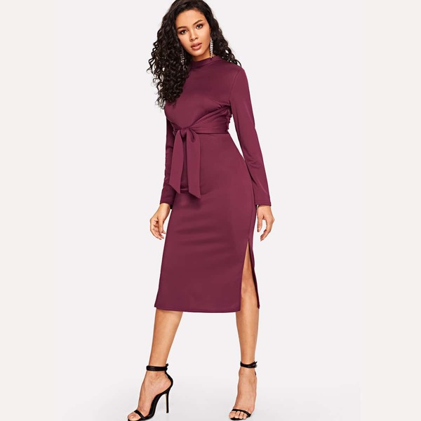 

Knot Front Split Side Pencil Dress