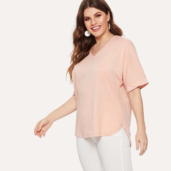 

Plus Dip Hem Solid Tee