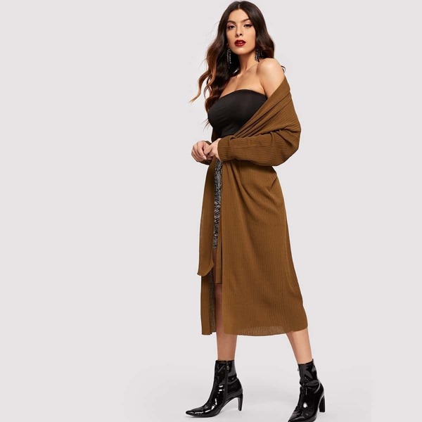 

Knot Front Longline Cardigan
