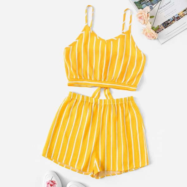 

Striped Cami Top With Shorts