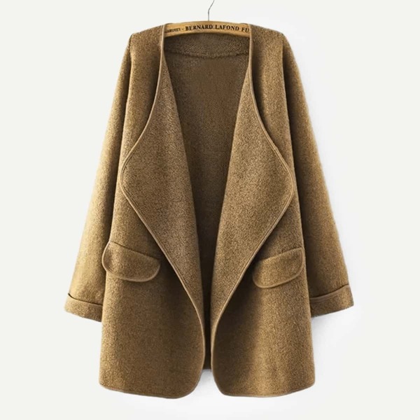 

Solid Waterfall Cuffed Cardigan, Camel