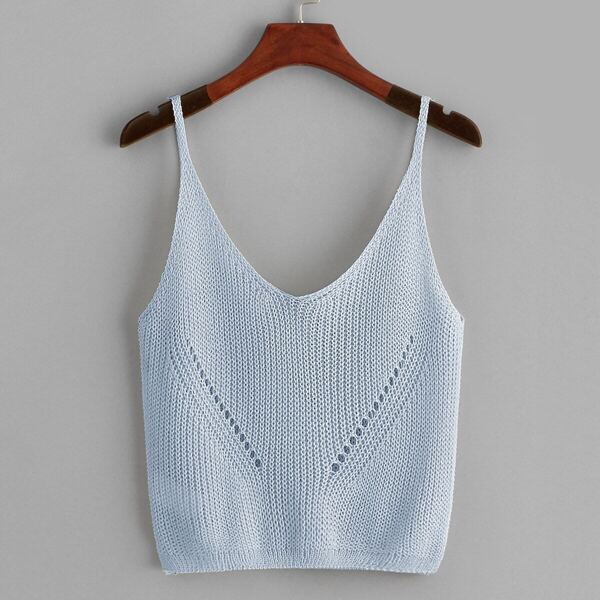 

Eyelet Solid Crop Top