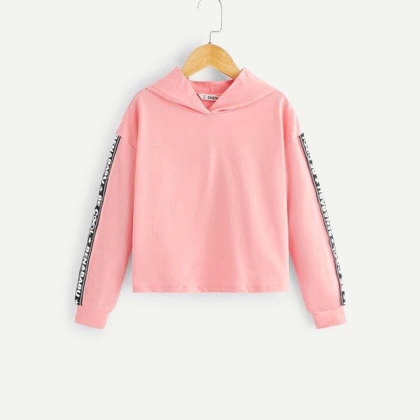 

Girls Lettering Tape Detail Hoodie