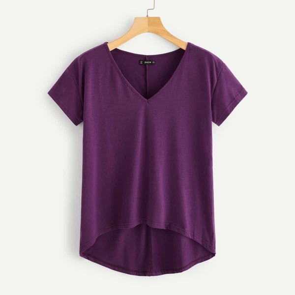 

V-neck Dip Hem Tee
