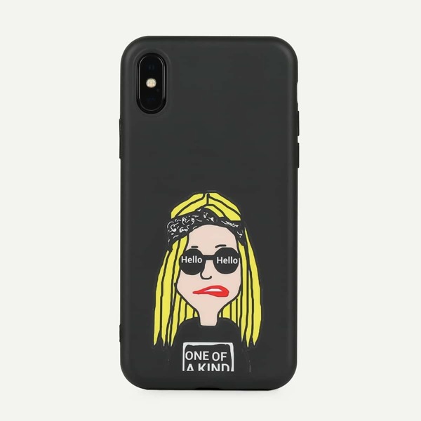 

Чехол для iPhone с текстовым принтом, Чёрный