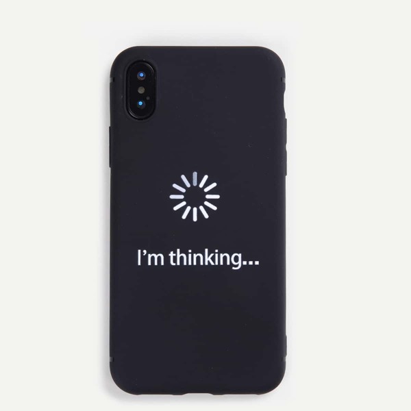 

Letter Pattern iPhone Case, Black