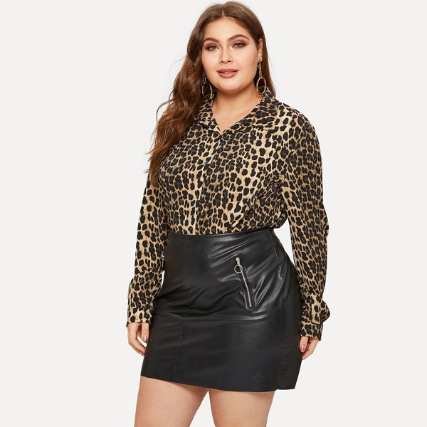 

Plus Leopard Print Blouse