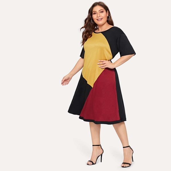 

Plus Cut And Sew Panel Dress