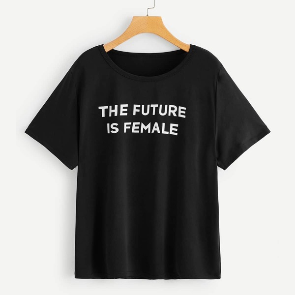 

Plus Letter Print Tee, Black