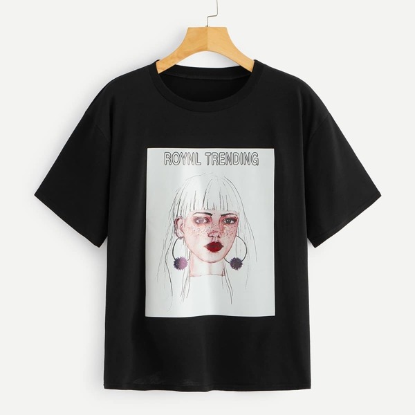

Letter And Figure Print Tee