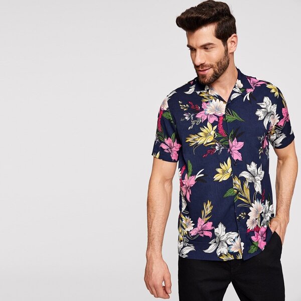 

Men Tropical Print Shirt