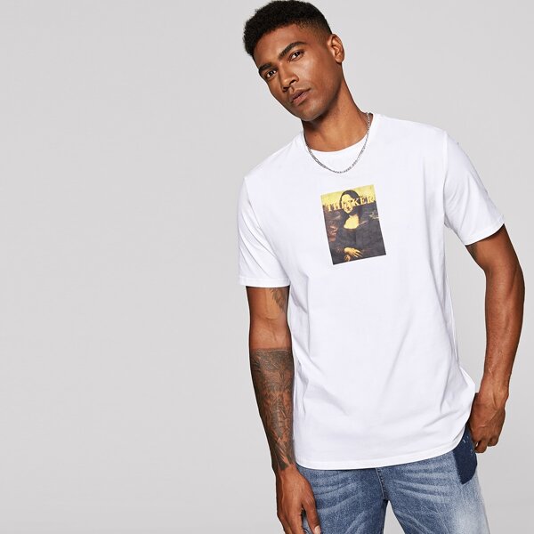 

Men Letter and Figure Print Top
