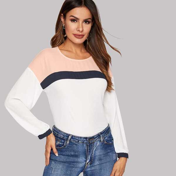 

Keyhole Back Colorblock Top