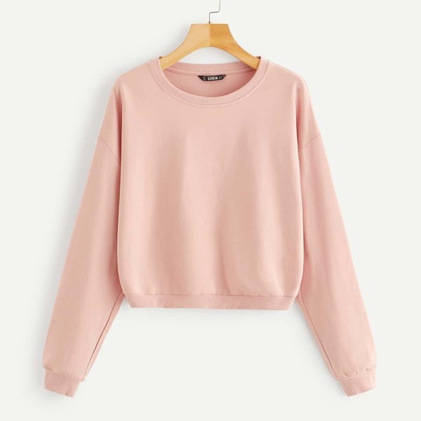 

Drop Shoulder Solid Sweatshirt