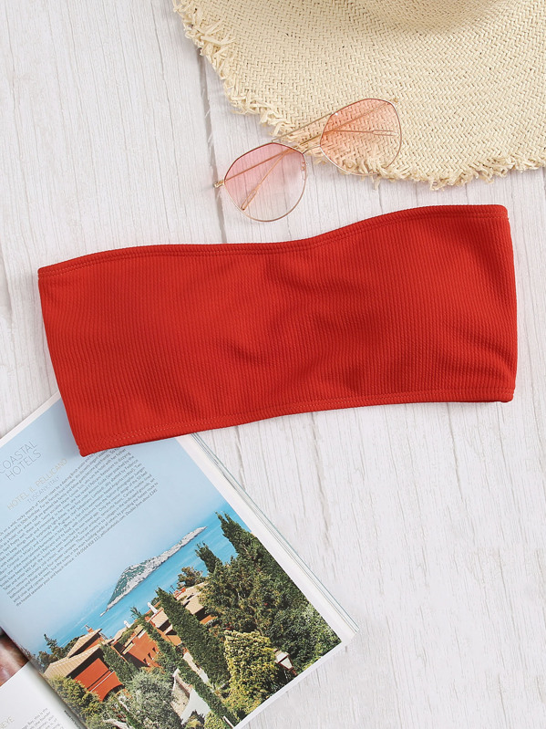 

Solid Elastic Bandeau, Red