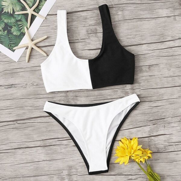 

Two Tone Sporty Bikini Set
