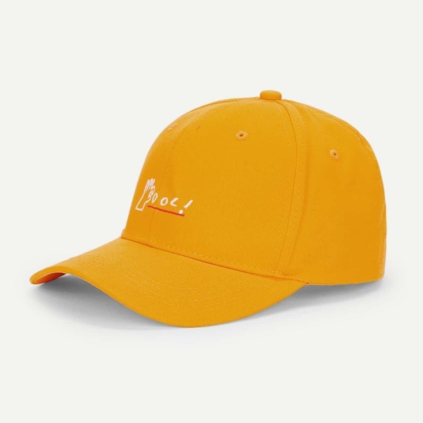 Men Letter Embroidery Baseball Cap, Yellow