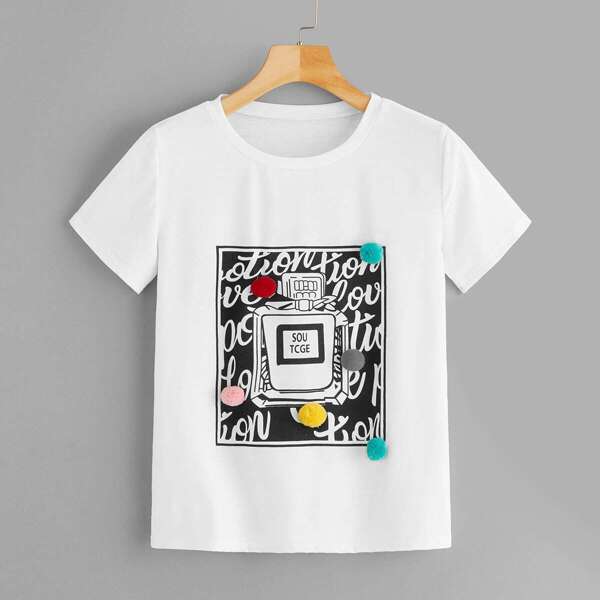 

Perfume Bottle Print Tee, White