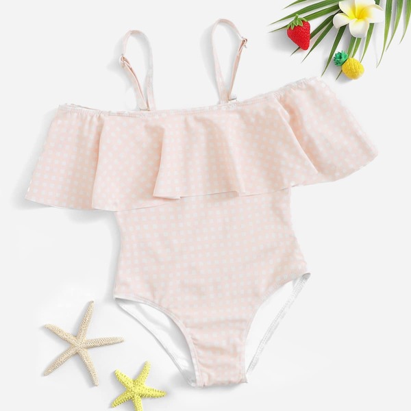 

Toddler Girls Plaid Flounce One Piece Swim