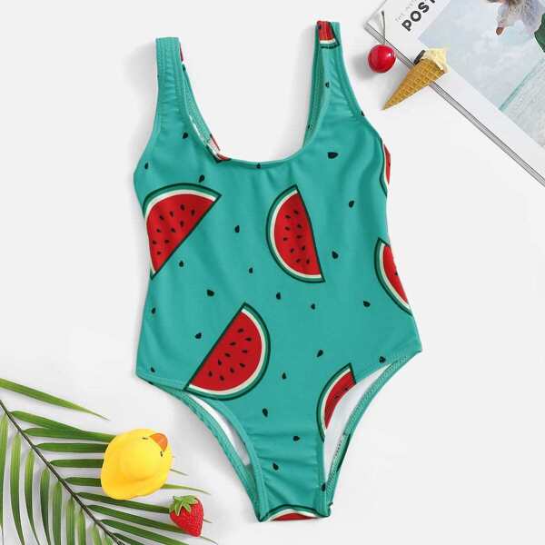 

Toddler Girls Random Watermelon Print One Piece Swim