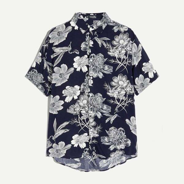 

Men Flower Print Shirt