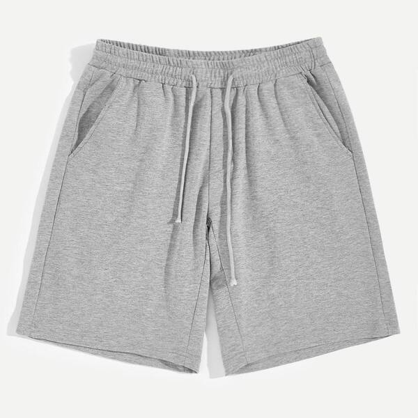 

Men Slant Pocket Drawstring Sweat Shorts