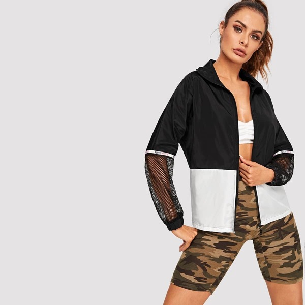 

Fishnet Mesh Two Tone Jacket