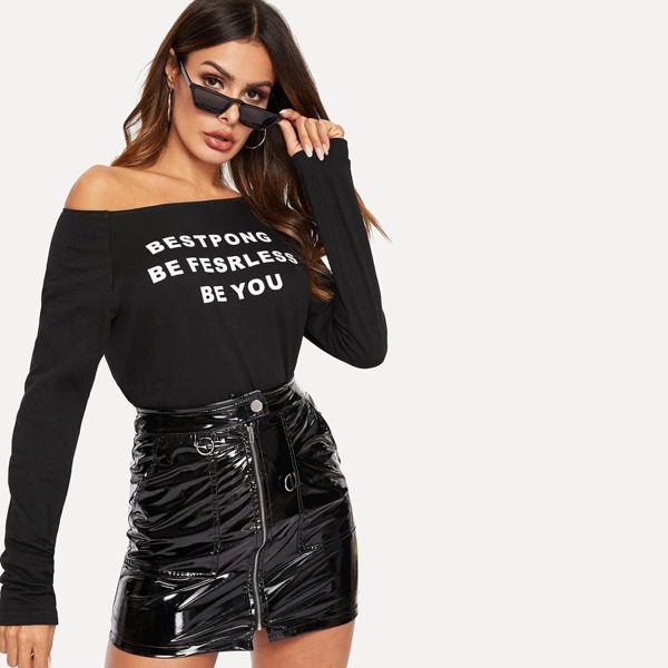 

Letter Print Pullover