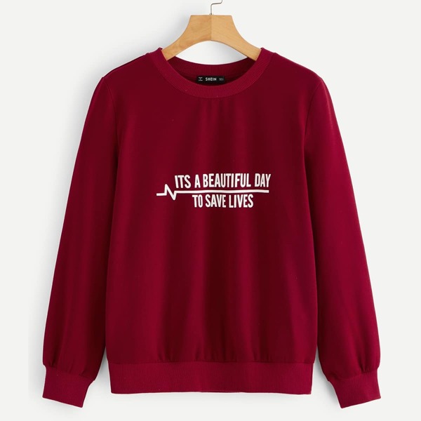 

Letter Print Pullover