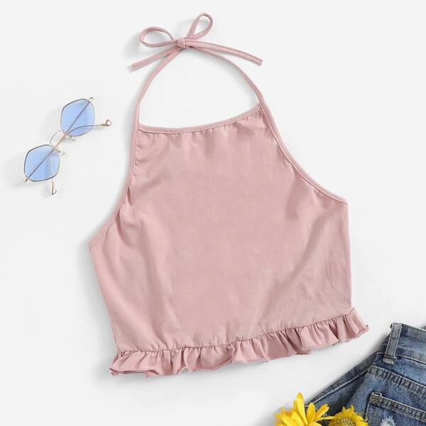 

Ruffle Hem Halter Top