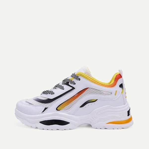 

Men Lace-up Chunky Sole Trainers, Multicolor