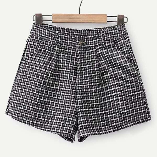

Button Up Houndstooth Shorts