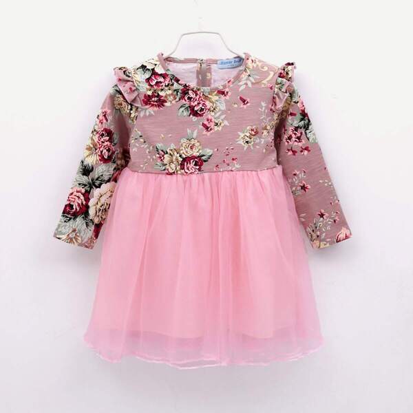 

Toddler Girls Floral Frill Tutu Dress