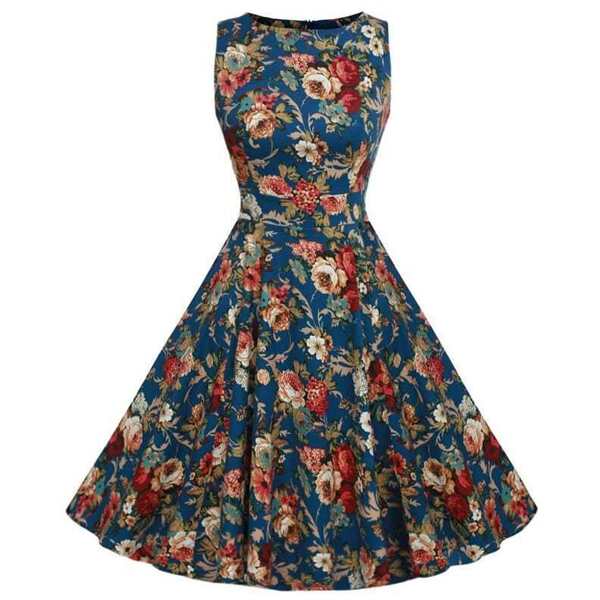 

50s Floral Print Dress