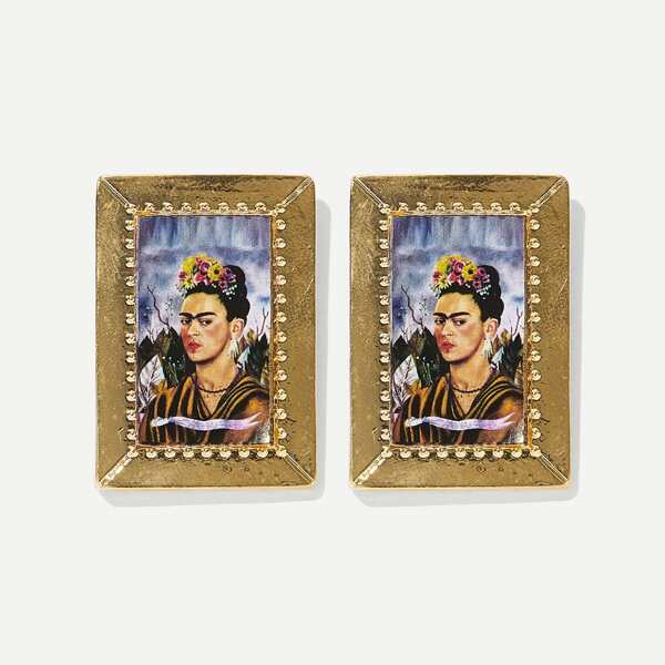 

Figure Pattern Rectangle Stud Earrings 1pair