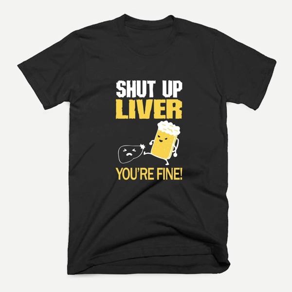

Men Beer & Slogan Print Tee