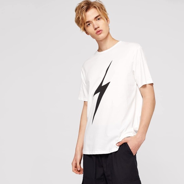 

Men Lightning Print Top