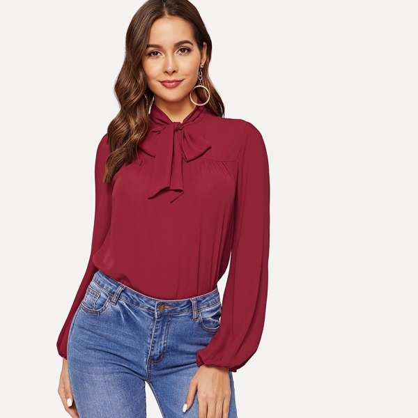 

Tie Neck Solid Top