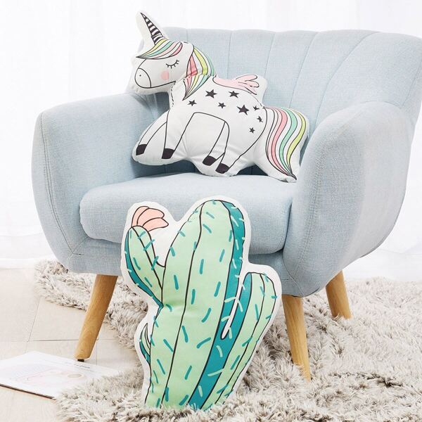 

Unicorn & Cactus Decorative Pillow 1pc