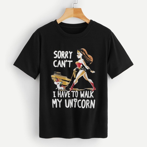 

Figure And Letter Print Tee