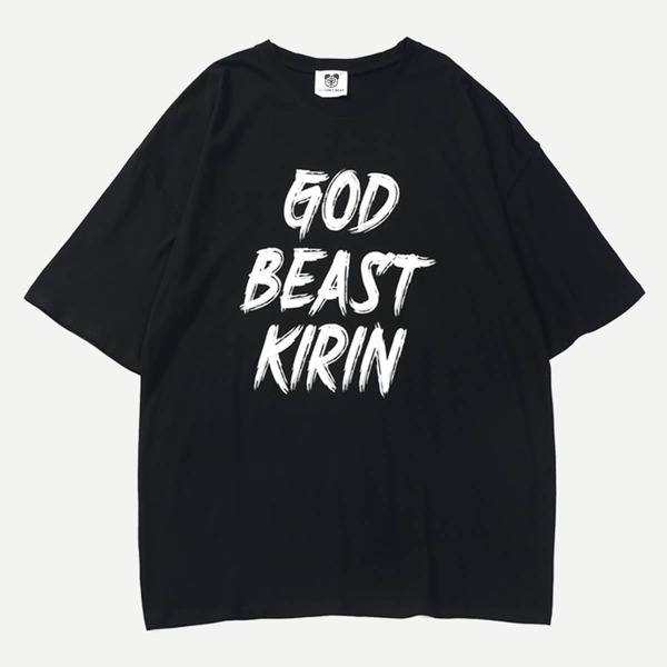 

Men Letter And Animal Print Tee
