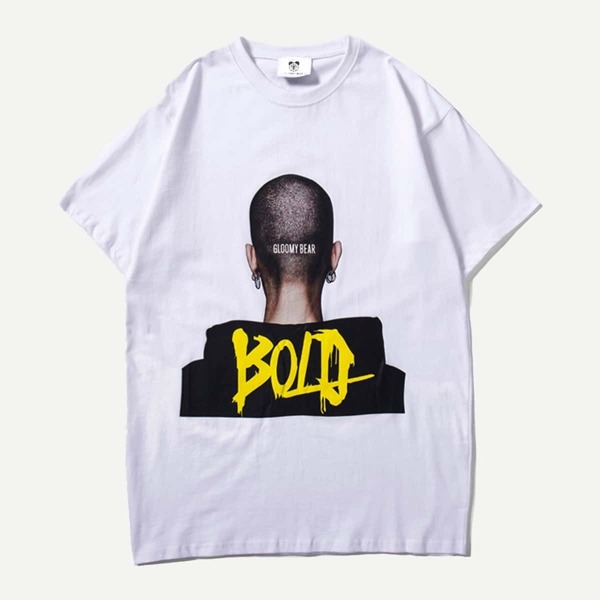 

Men Letter And Figure Print Tee