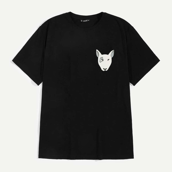 

Men Little Dog Print Tee